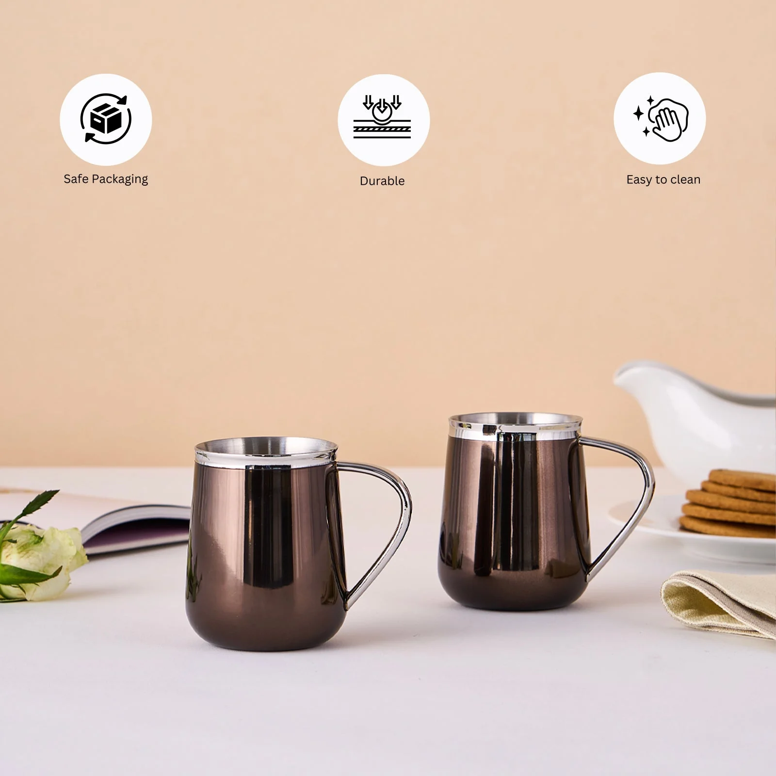 Art Deco Mug | Set of 2 | Bronze - Image 7