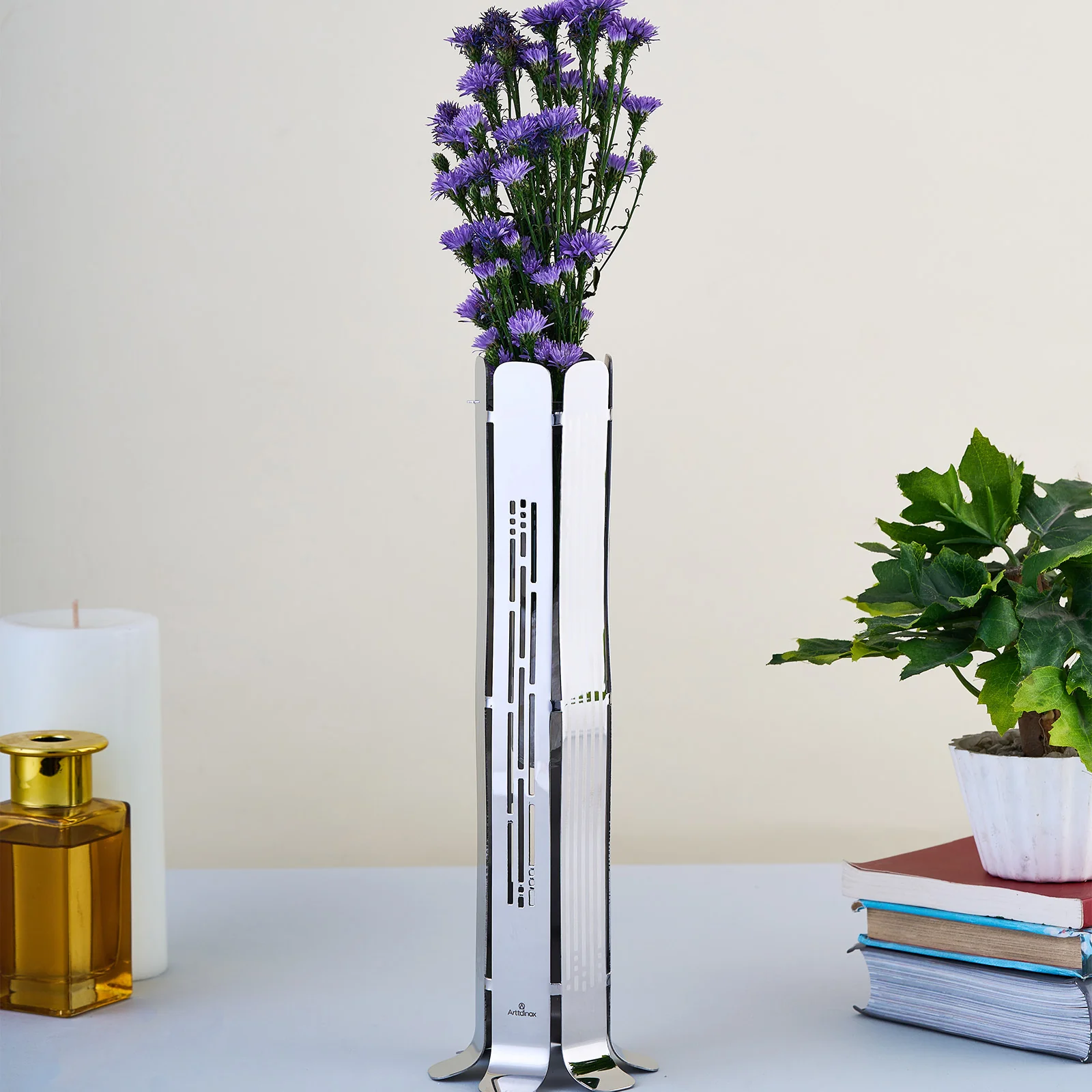 Art Deco Candle Stand Cum Bud Vase SS - Image 3