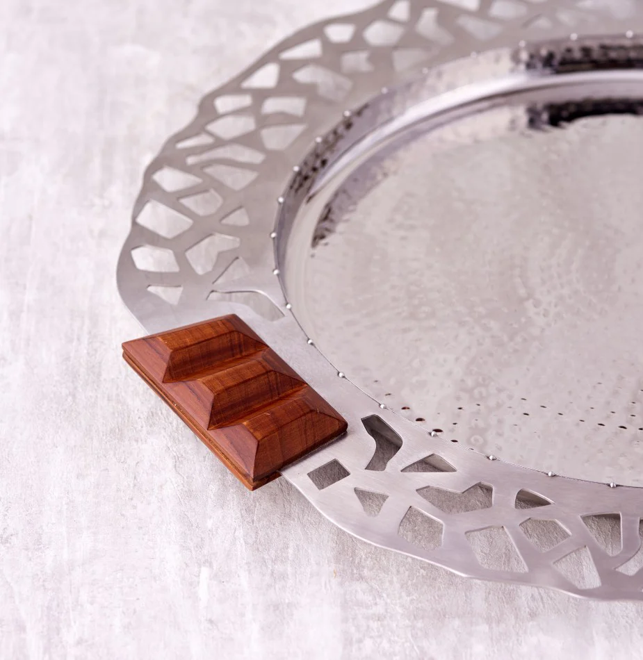 Burano Round Tray With Teak Wood - Image 3