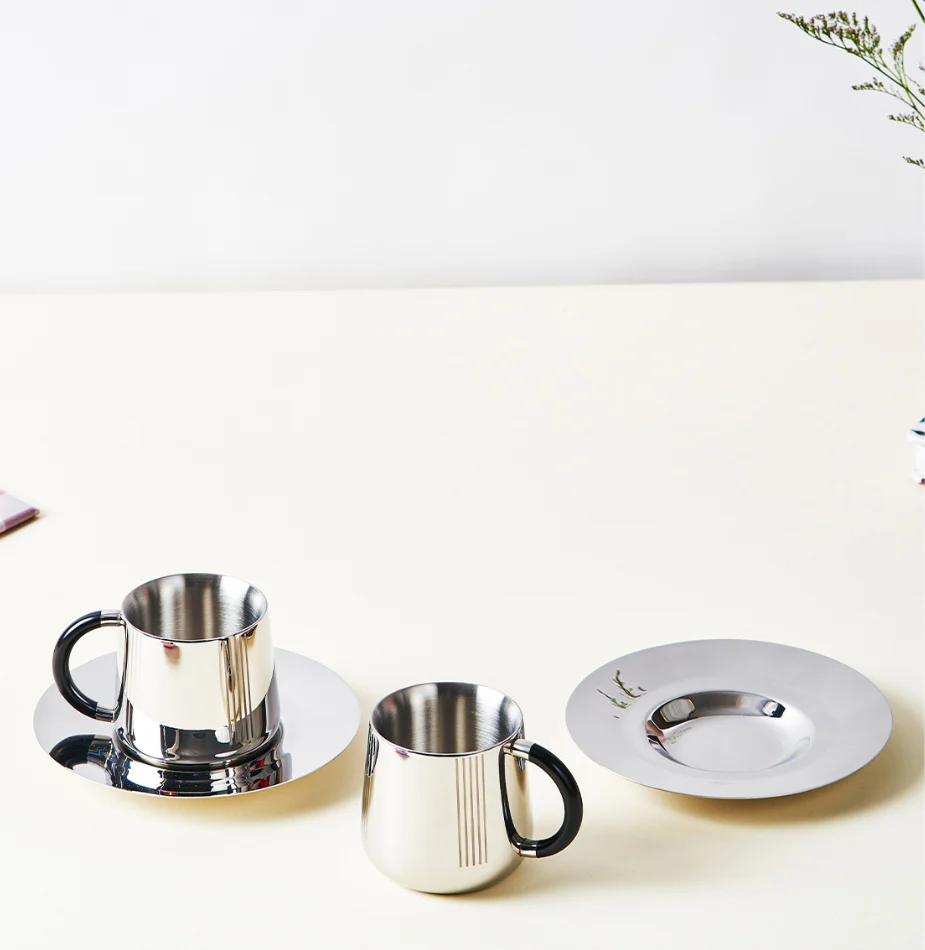 Deco Cup & Saucer | Luxury Cup Set of 2 - Image 5