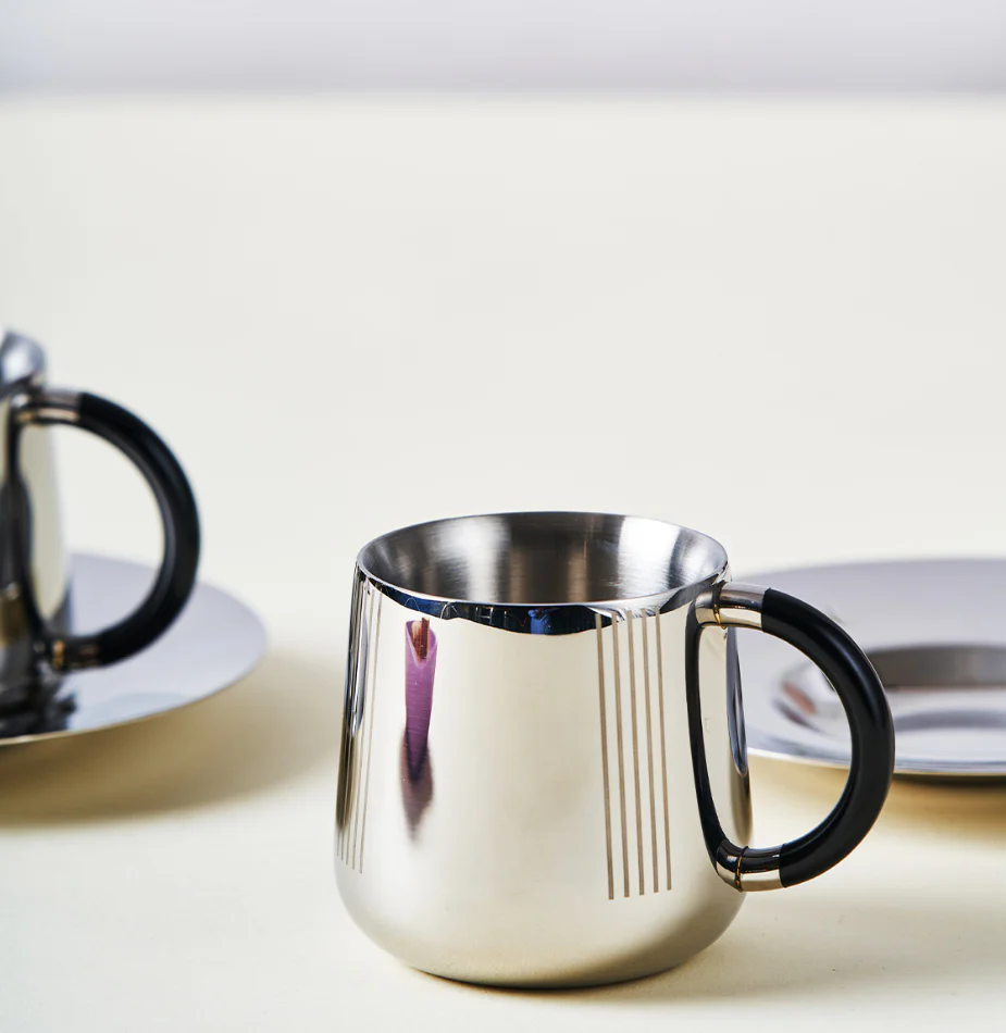 Deco Cup & Saucer | Luxury Cup Set of 2 - Image 6