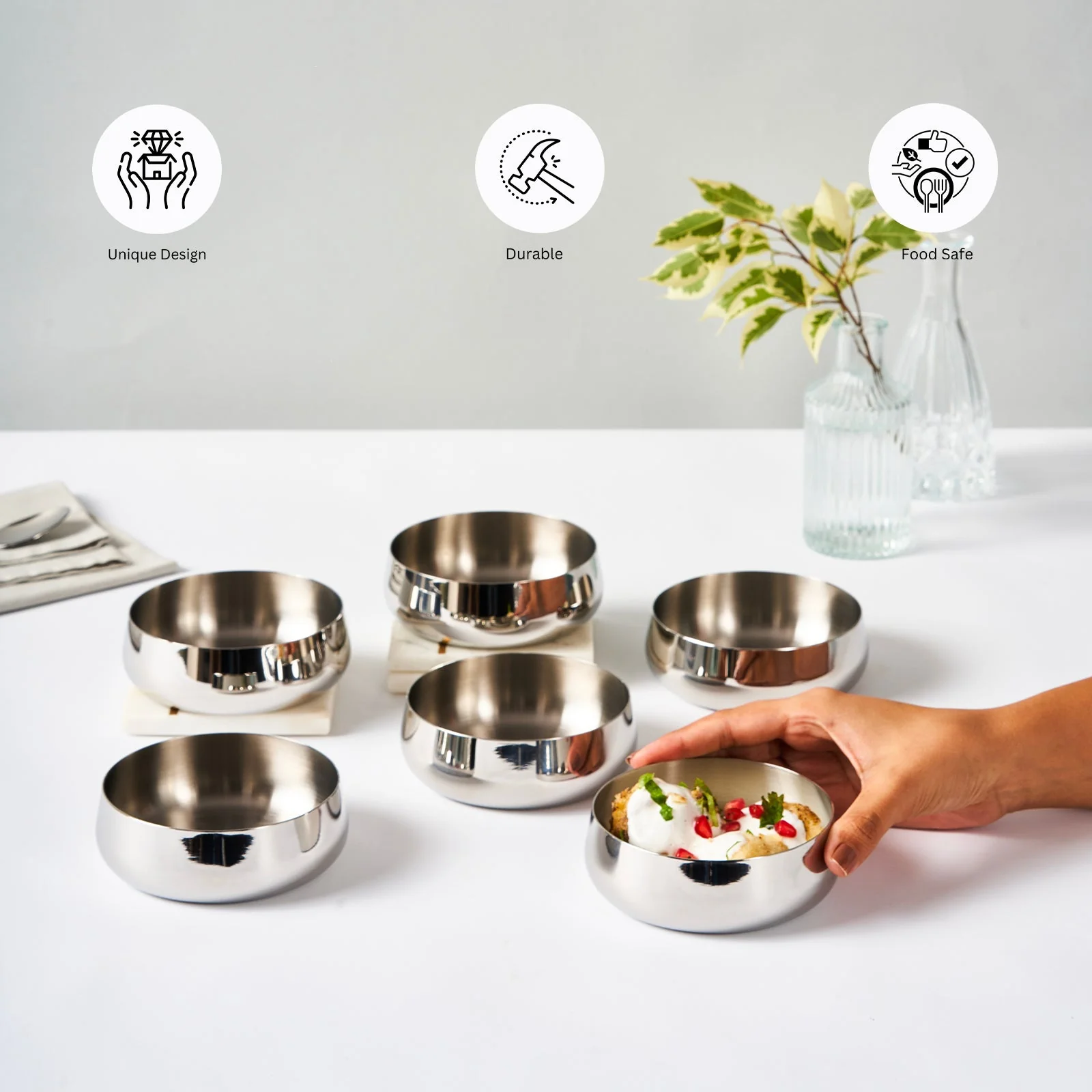 Deco Line Dahi Bhalla Luxury Katori Set | Set of 6 - Image 5