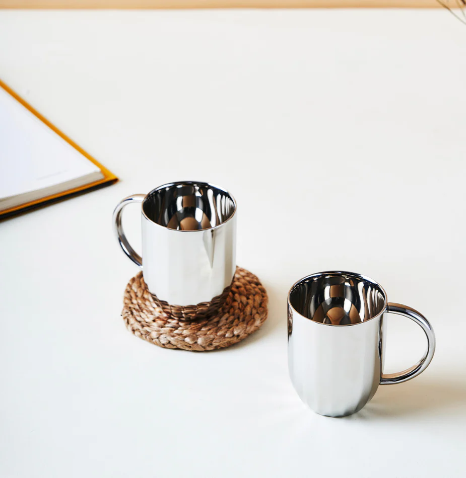 Dome Luxury Stainless Steel Coffee Mugs | Set of 2 - Image 8
