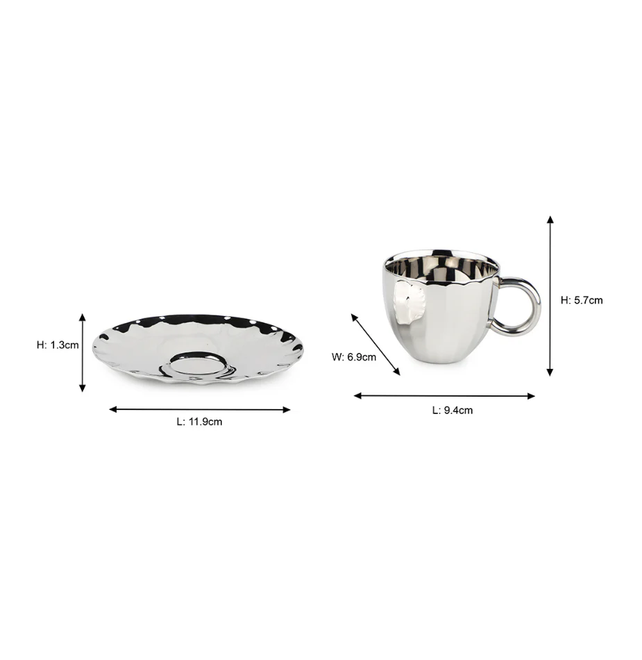 Dome Cup & Saucer | Luxury Cup Set of 2 - Image 5