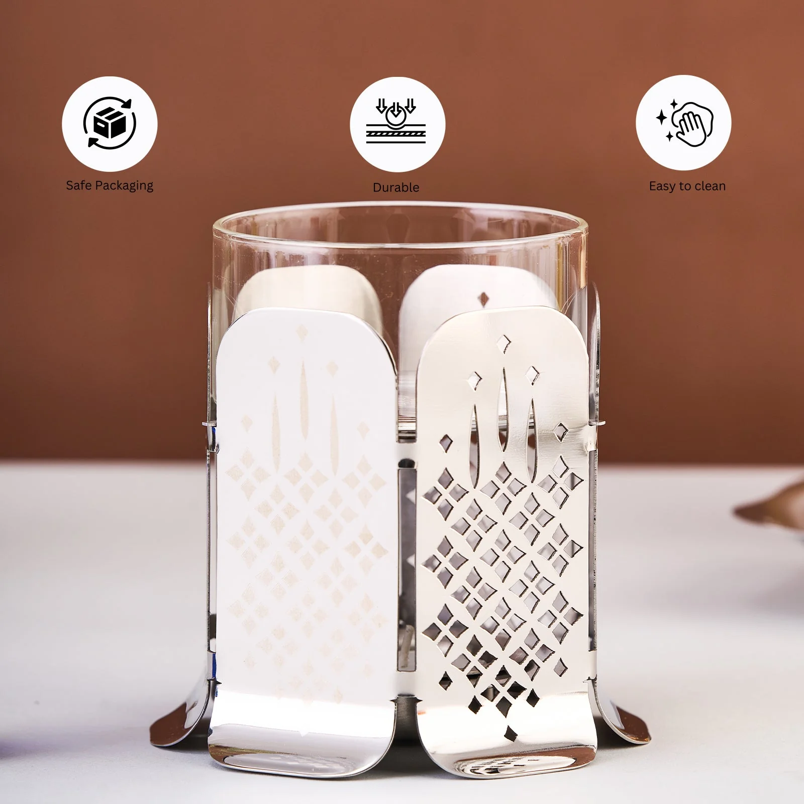 Flower T-light cum Aroma Diffusor SS - Image 4