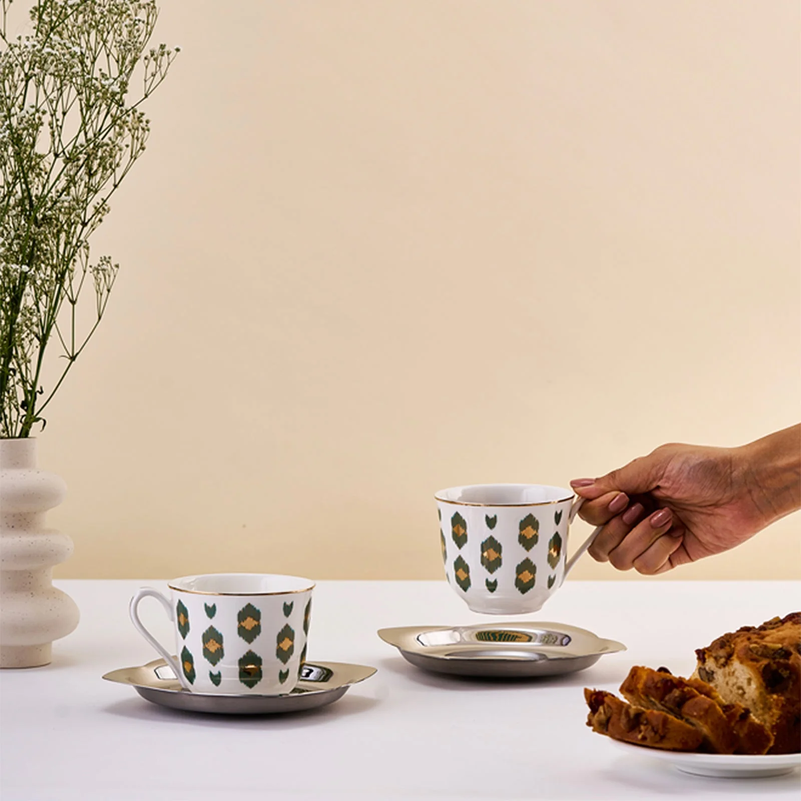 Ikat Cup and Saucer | Set of 2 - Image 4