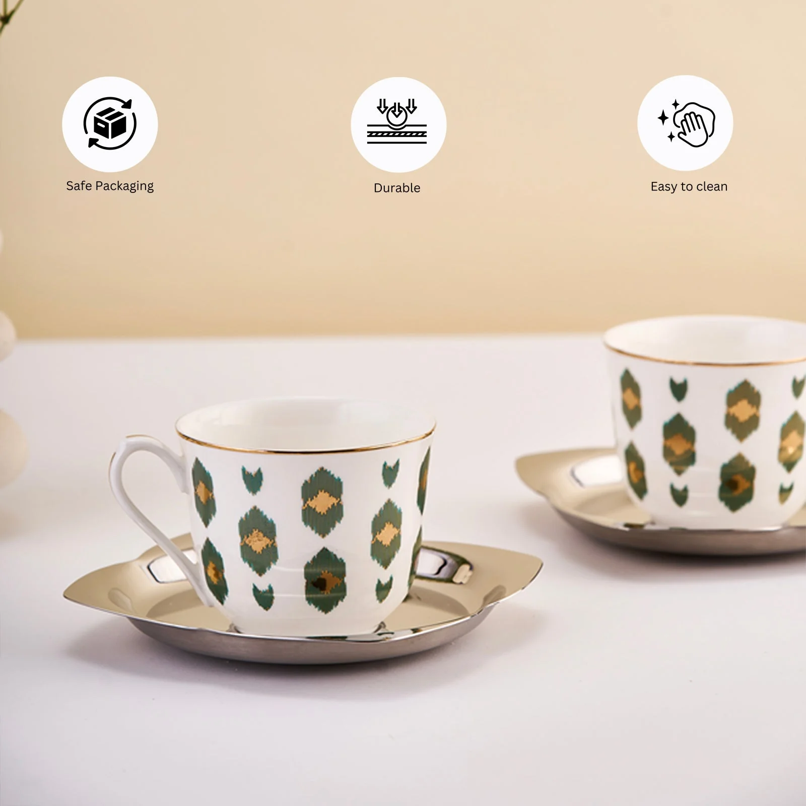 Ikat Cup and Saucer | Set of 2 - Image 6