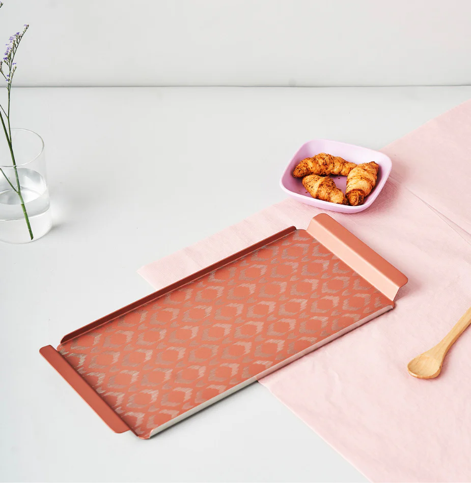 Ikat Serving Tray Pink | Large - Image 3
