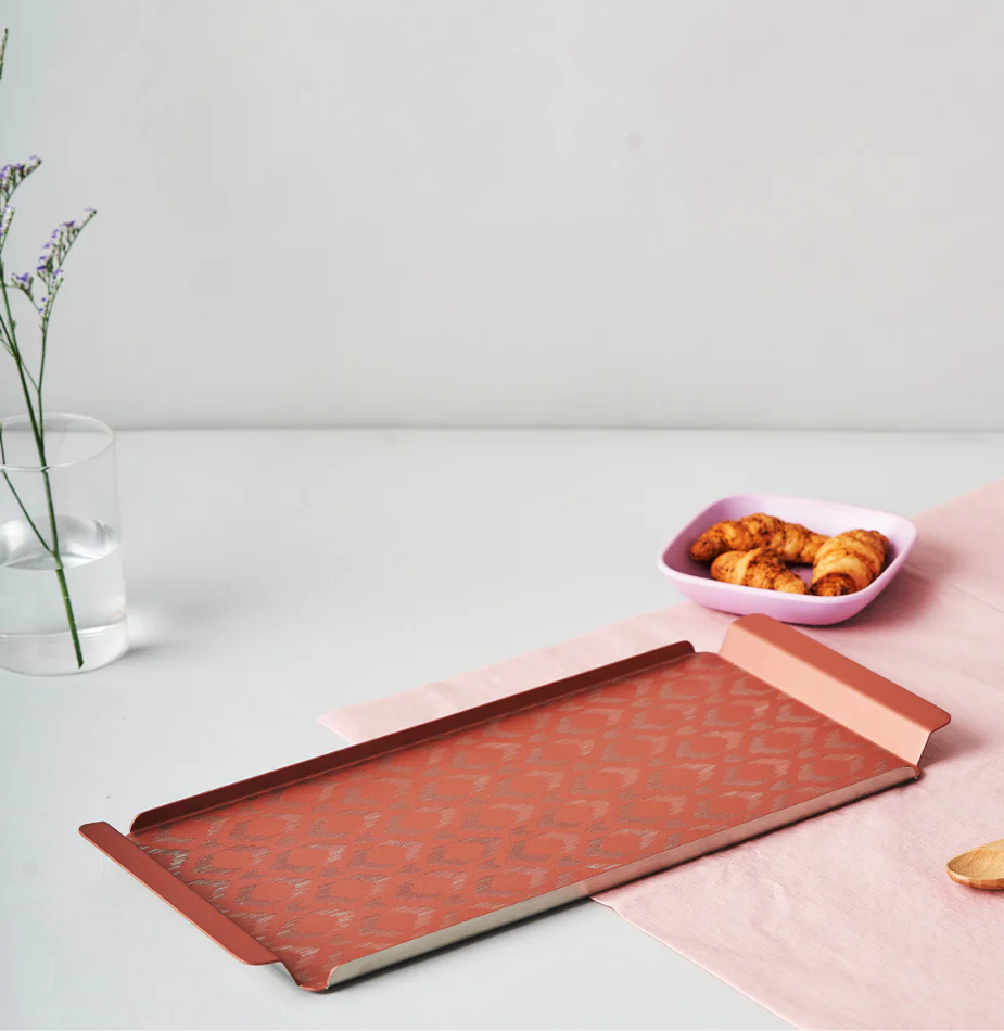 Ikat Serving Tray Pink | Large - Image 4