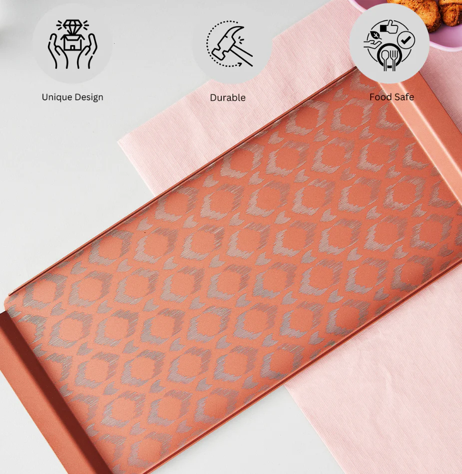 Ikat Serving Tray Pink | Large - Image 6