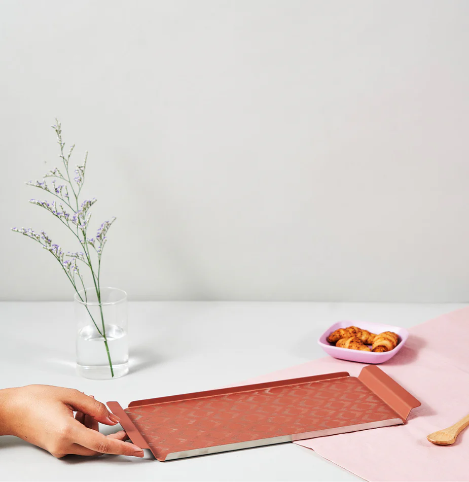 Ikat Serving Tray Pink | Large - Image 8