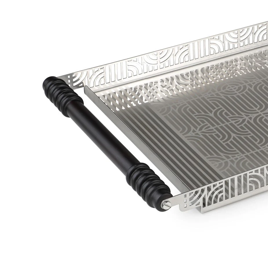 Lattice Designer Serving Tray with Wooden Handles - Image 3