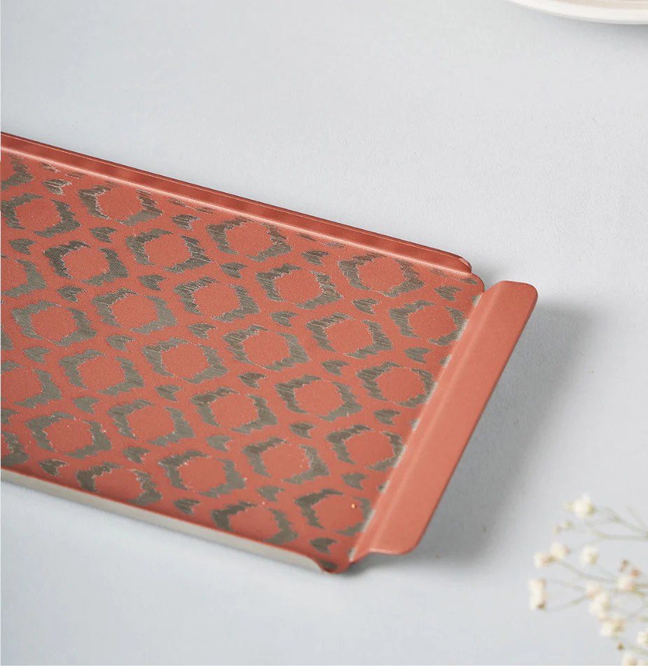 Pink Ikat Designer Serving Tray – Small & Stylish - Image 10