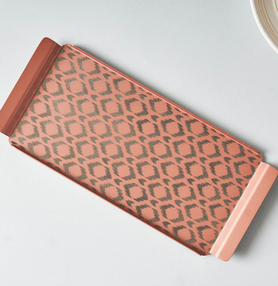 Pink Ikat Designer Serving Tray – Small & Stylish - Image 12