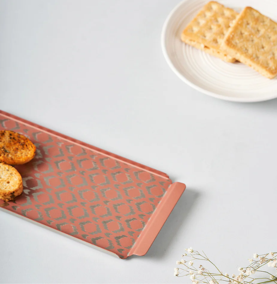 Pink Ikat Designer Serving Tray – Small & Stylish - Image 13