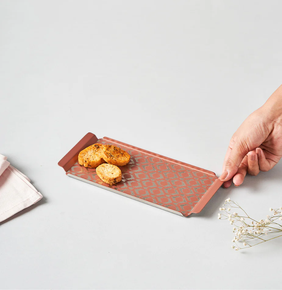 Pink Ikat Designer Serving Tray – Small & Stylish - Image 6