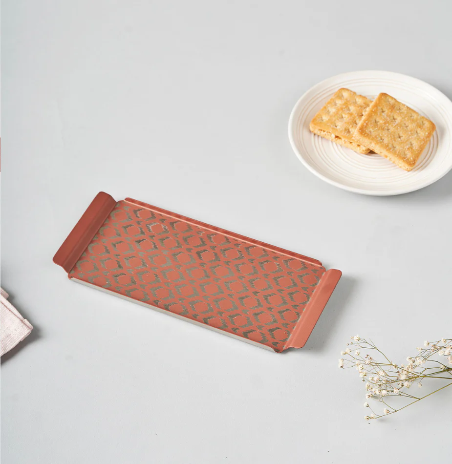 Pink Ikat Designer Serving Tray – Small & Stylish - Image 7