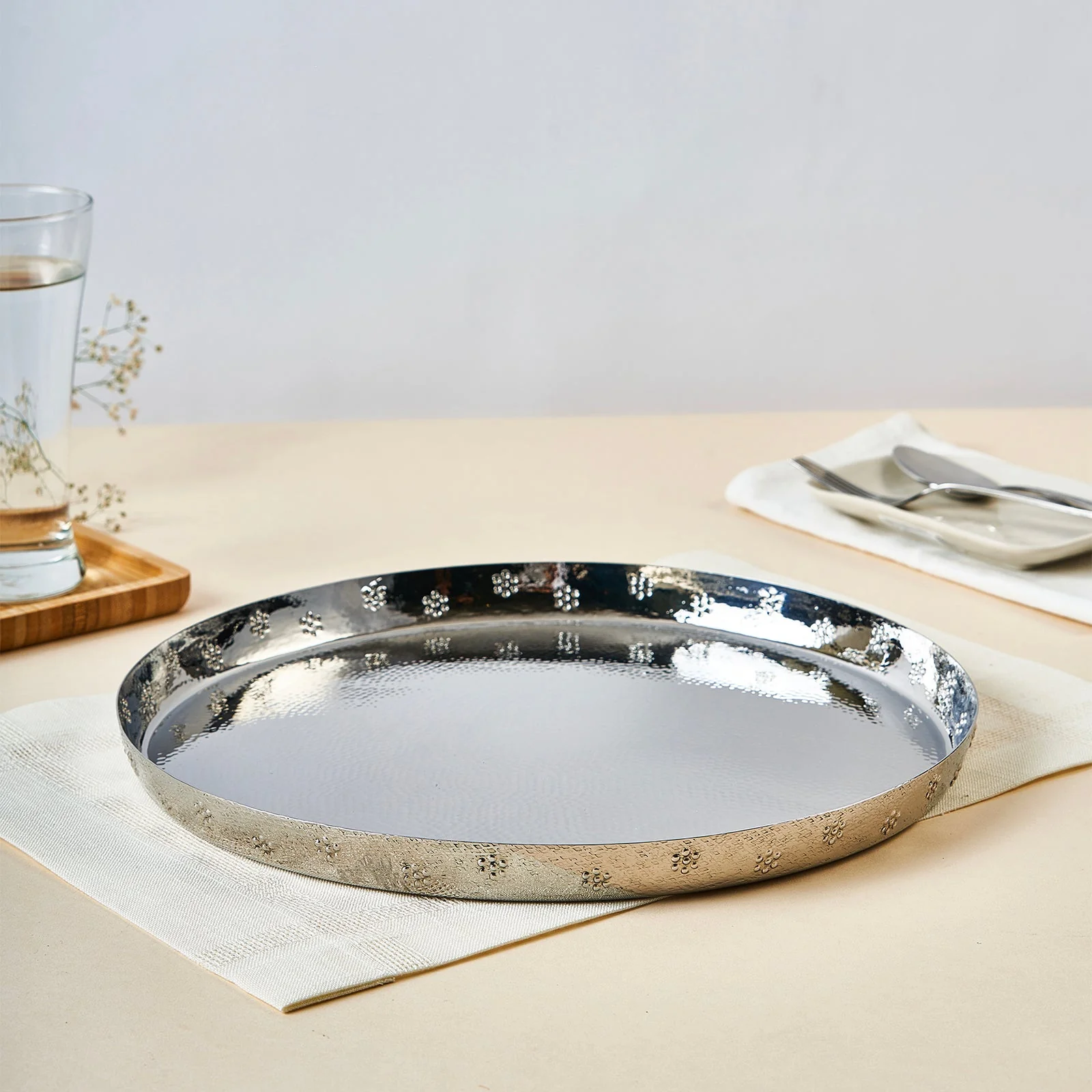 Polka Thali With Texture & Flower Dots - Image 8