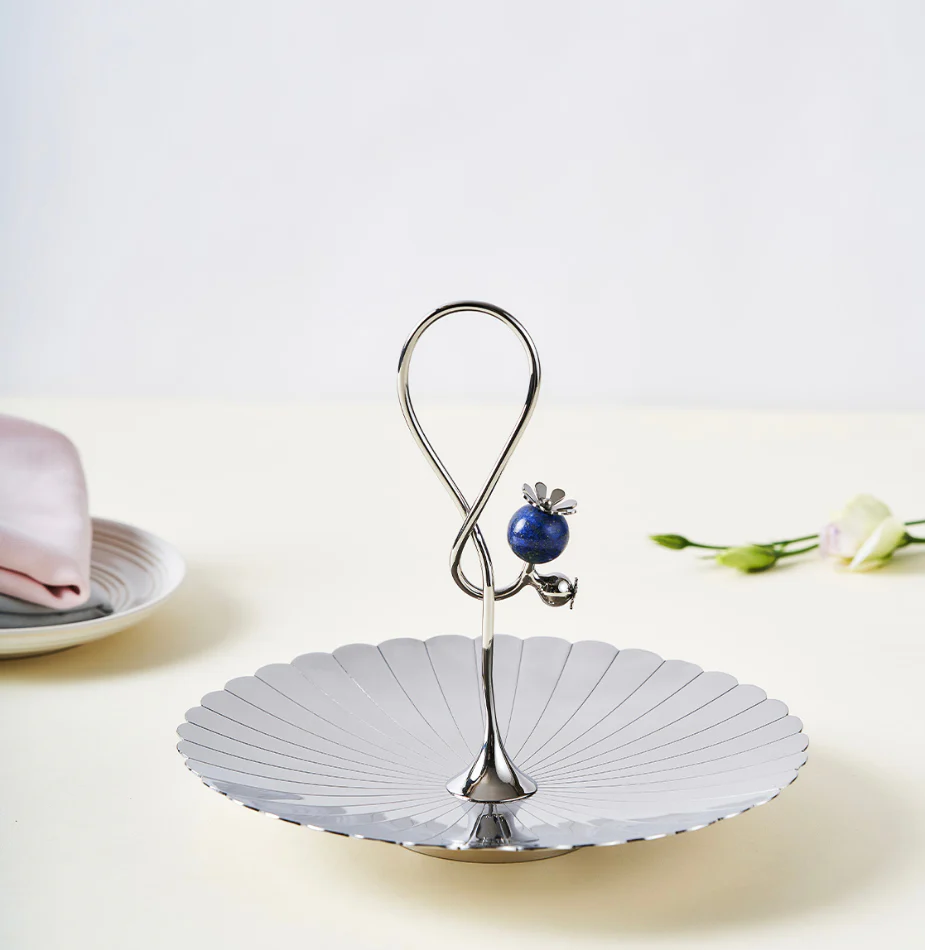 Poppy Pole Platter with Lapiz Lazuli Stone | Small - Image 4