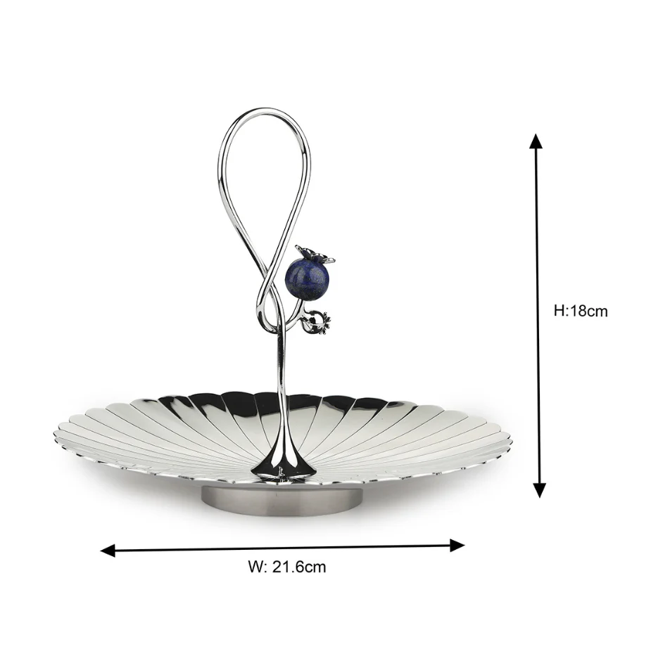 Poppy Pole Platter with Lapiz Lazuli Stone | Small - Image 5