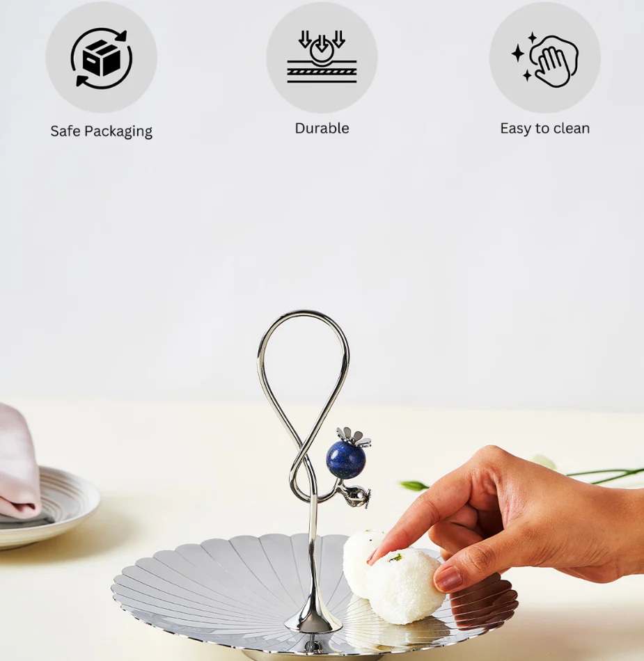 Poppy Pole Platter with Lapiz Lazuli Stone | Small - Image 6