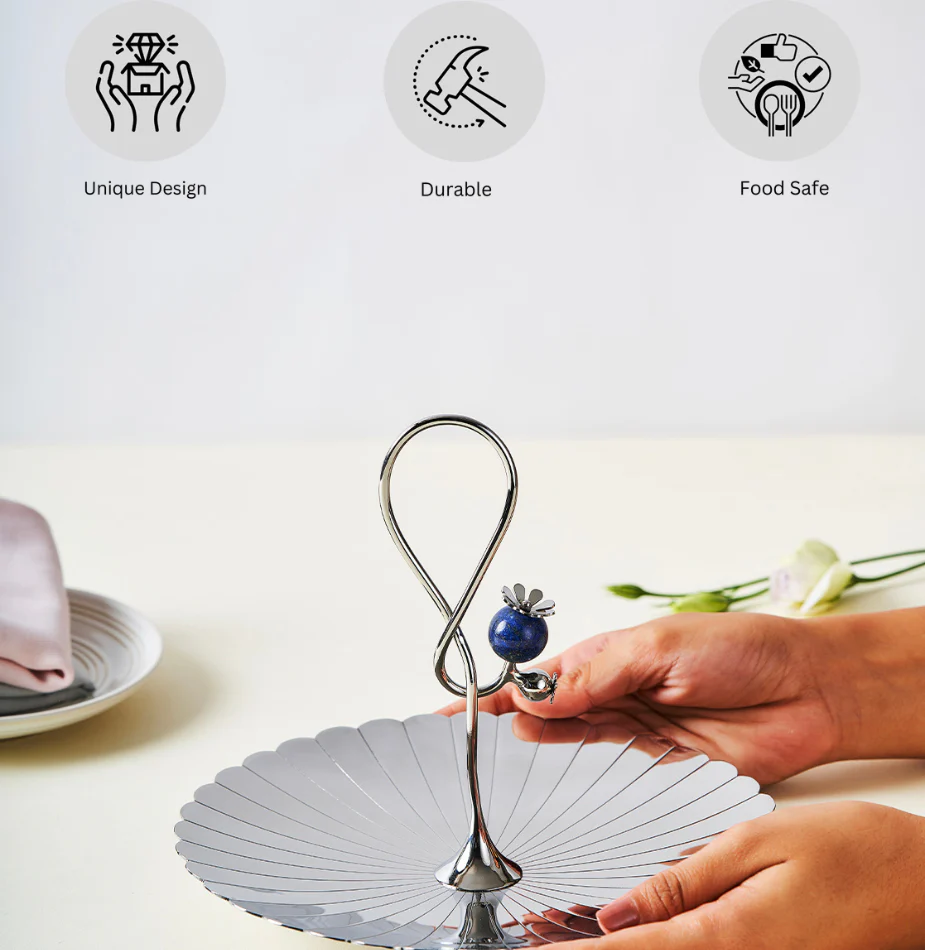 Poppy Pole Platter with Lapiz Lazuli Stone | Small - Image 7