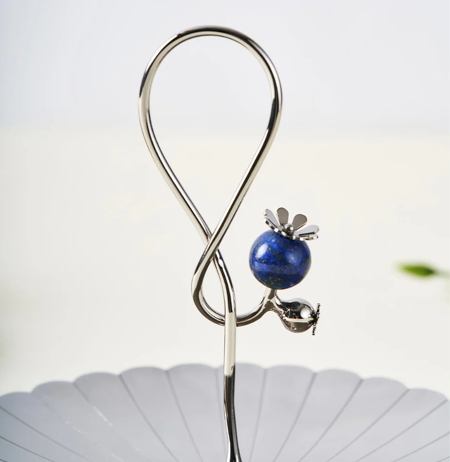Poppy Pole Platter with Lapiz Lazuli Stone | Small - Image 8