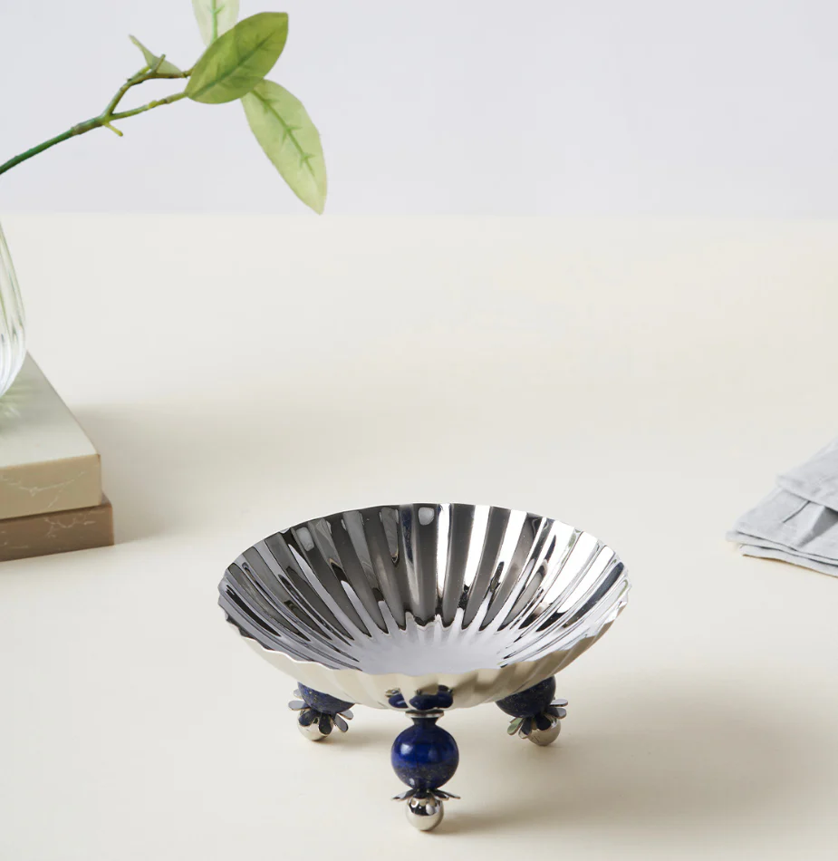 Poppy Nut Bowl with Lapiz Lazuli Stone - Image 3