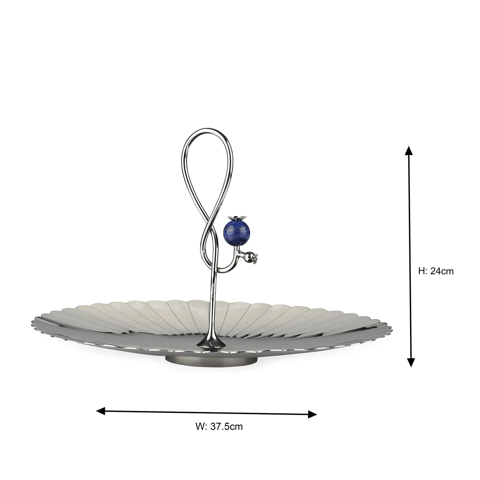Poppy Pole Large Platter with Lapiz Lazuli Stone - Image 3