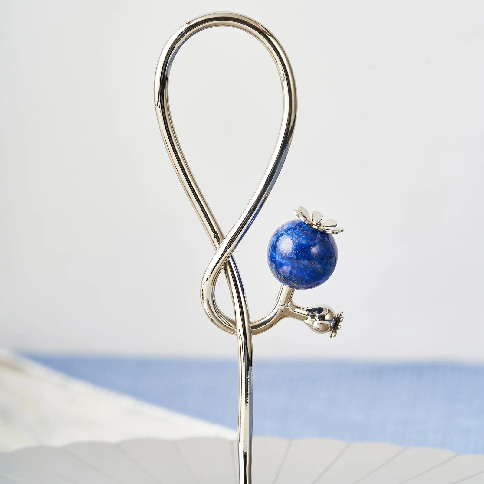 Poppy Pole Platter with Lapiz Lazuli Stone | Medium - Image 9