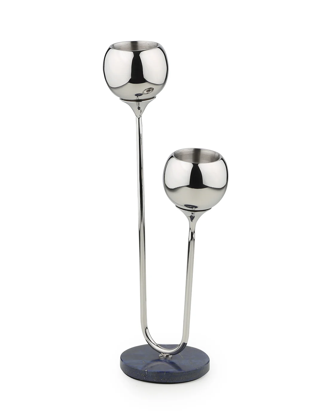 Poppy Small Candle Stand with Lapiz Lazuli Stone Base - Image 3