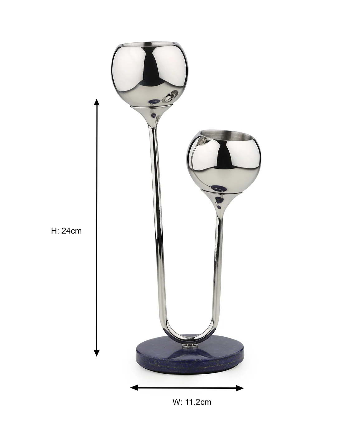 Poppy Small Candle Stand with Lapiz Lazuli Stone Base - Image 4