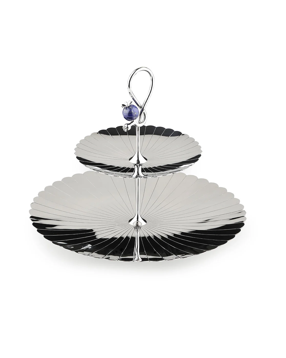 Poppy Pole 2 Tier Platter with Lapiz Lazuli Stone - Image 6