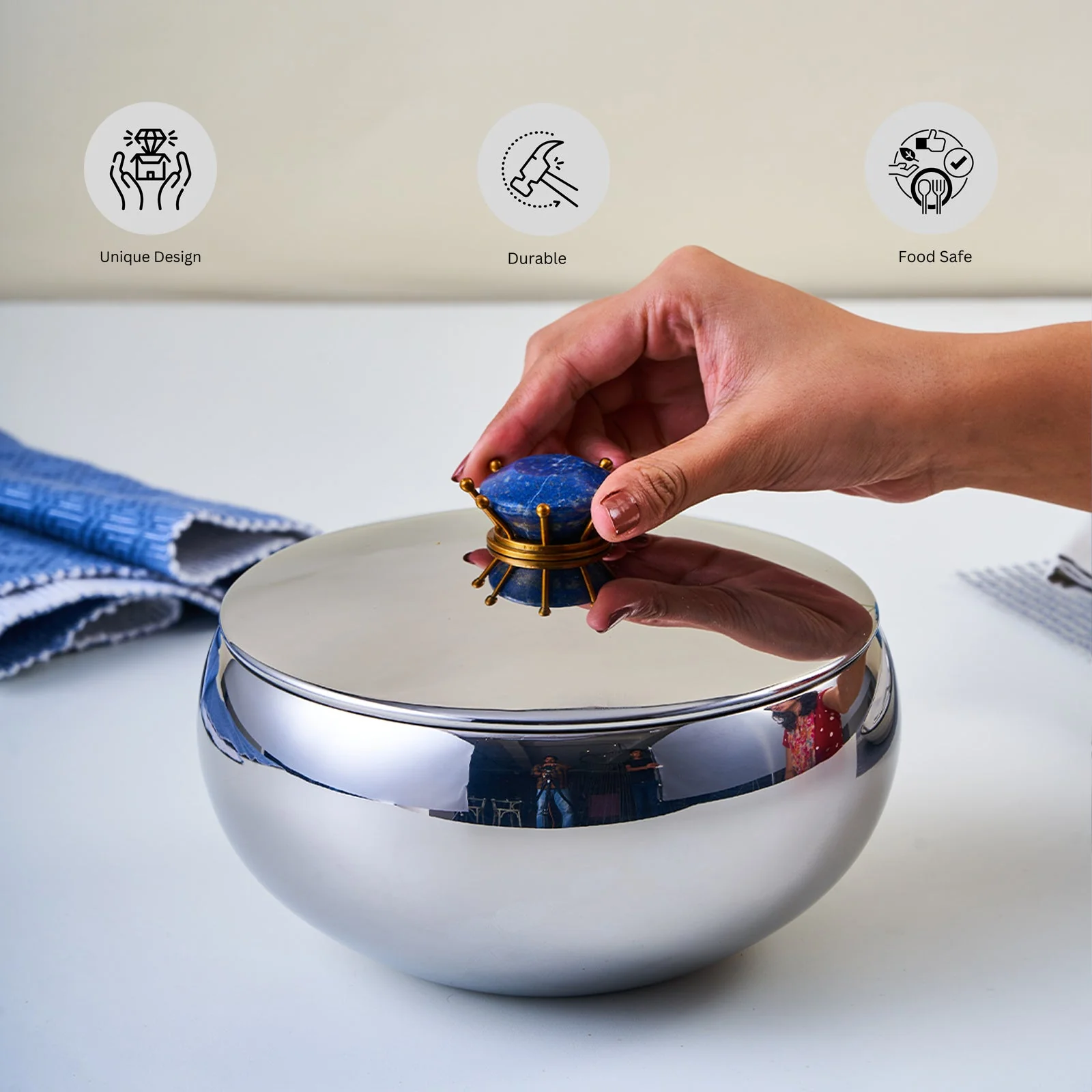 Royal Lapiz Stainless Steel Serving Bowl – Medium - Image 5