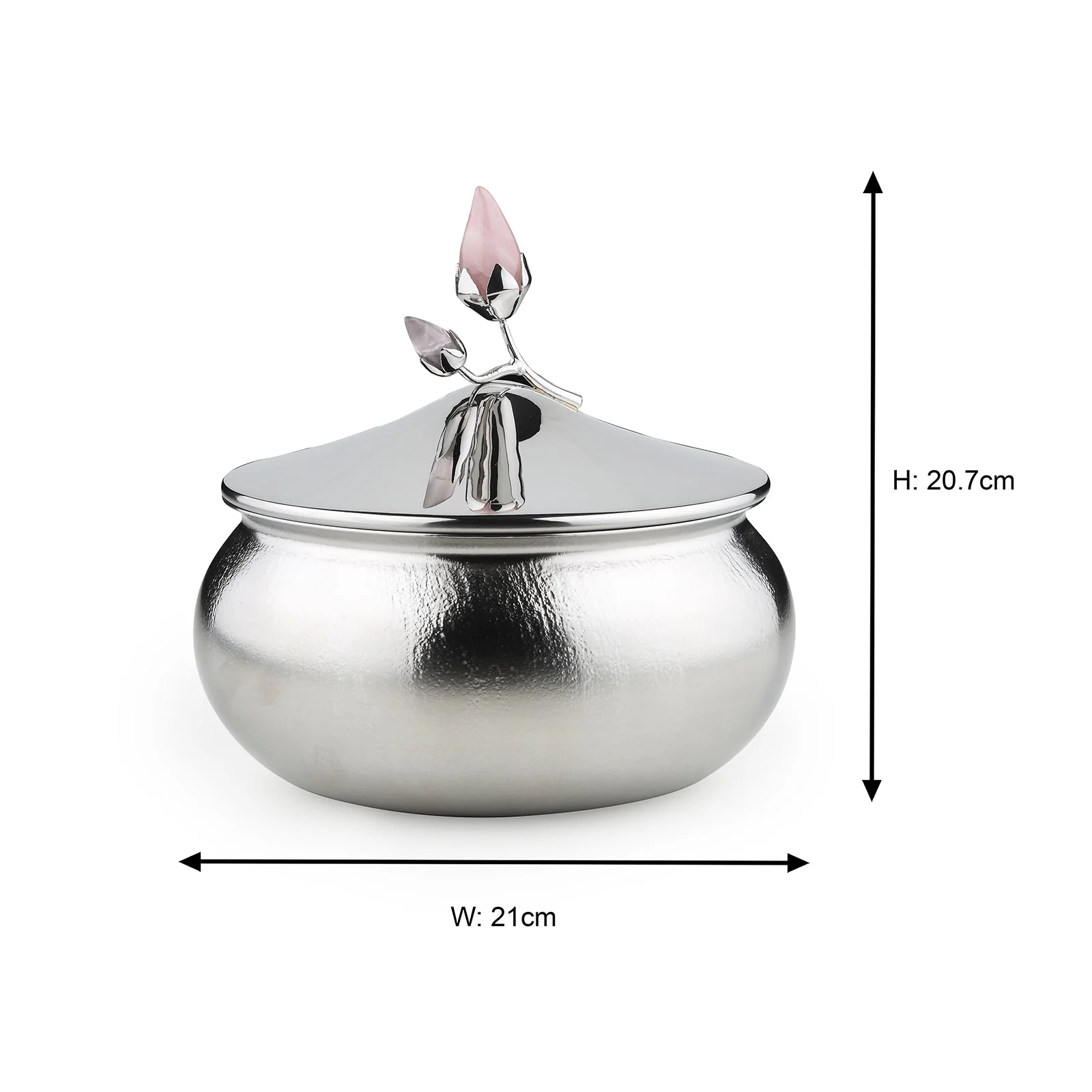 Rose Quartz Textured Serving Bowl with Lid | Medium - Image 2