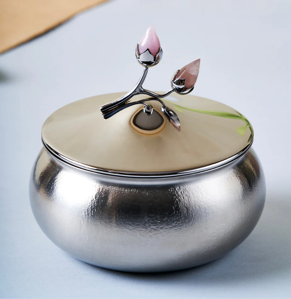 Rose Quartz Designer Bowl with Lid – Small & Elegant - Image 9