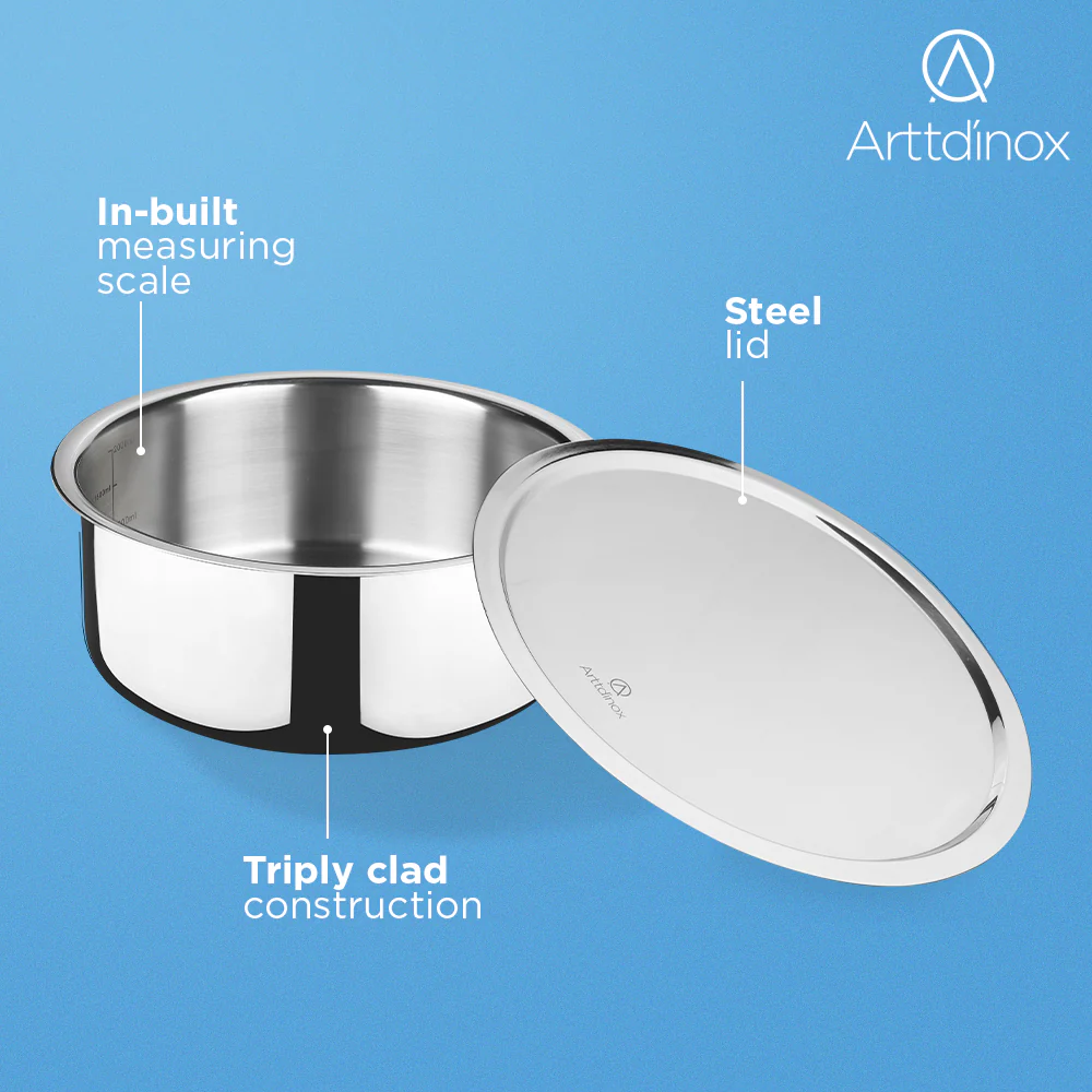 Stainless Steel Triply Tope with Lid - Image 3