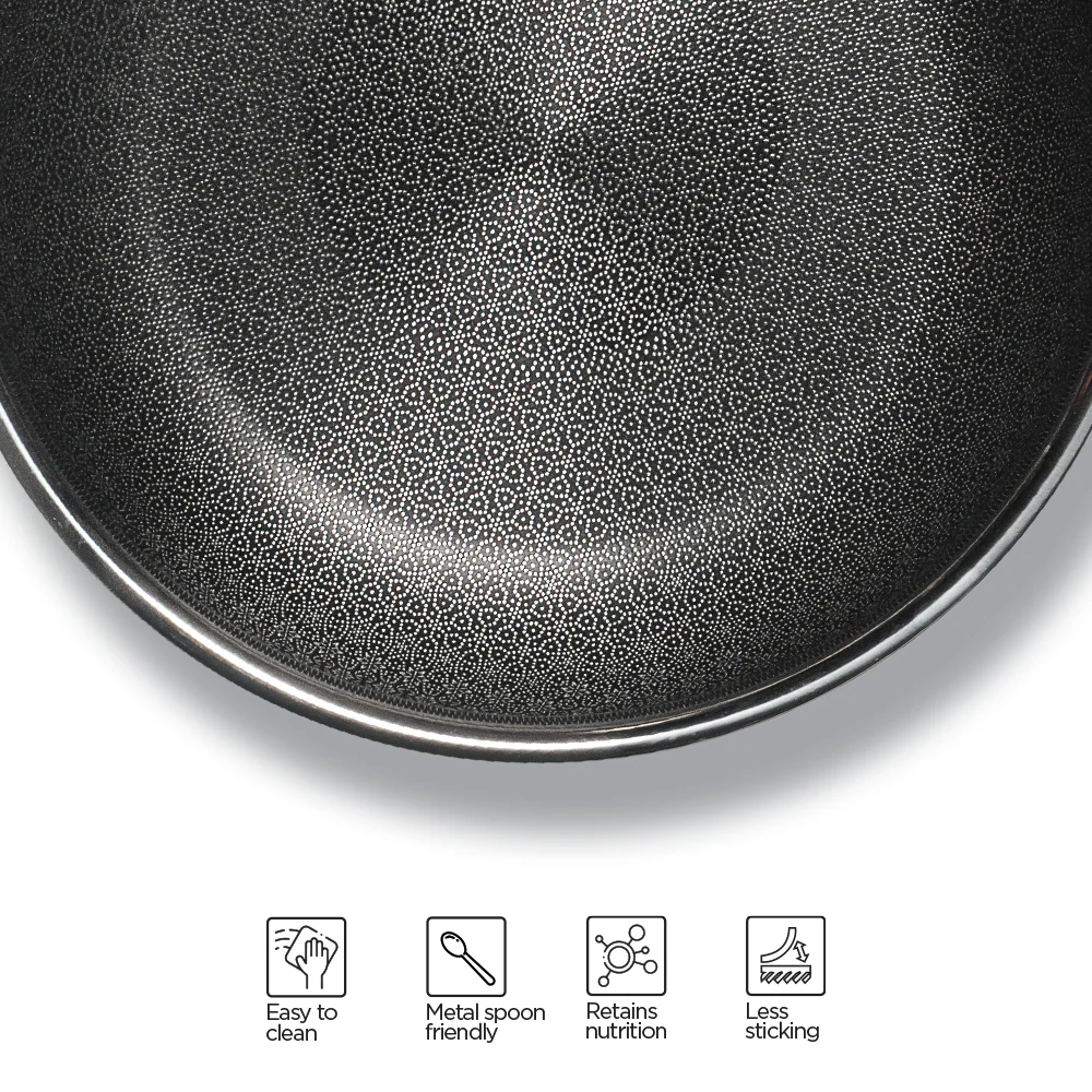 Stainless Steel Triply Frypan 26 cm (2.1 Ltr) Etched Nonstick with Rivetless Stay Cool Handle + Vented Glass Lid - Image 3